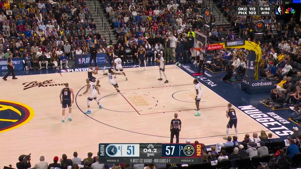 Jokic hits a deep 3 to end the first half--Denver leads by 9