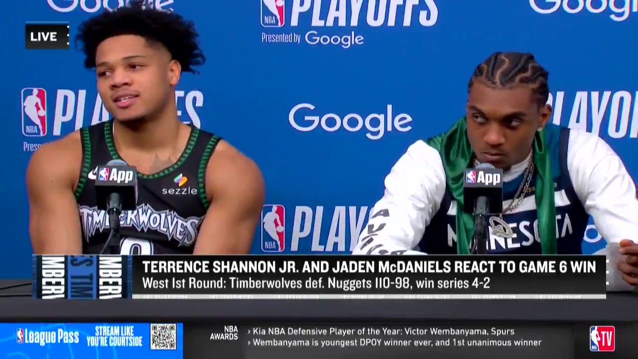Jaden McDaniels on whether he was trying to get in Denver's head during the seriesI just didn't care I said what I said I just don't care It's just how I am