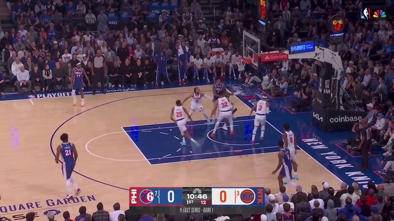 Mikal Bridges with the dunk for the first bucket of the conference semifinals