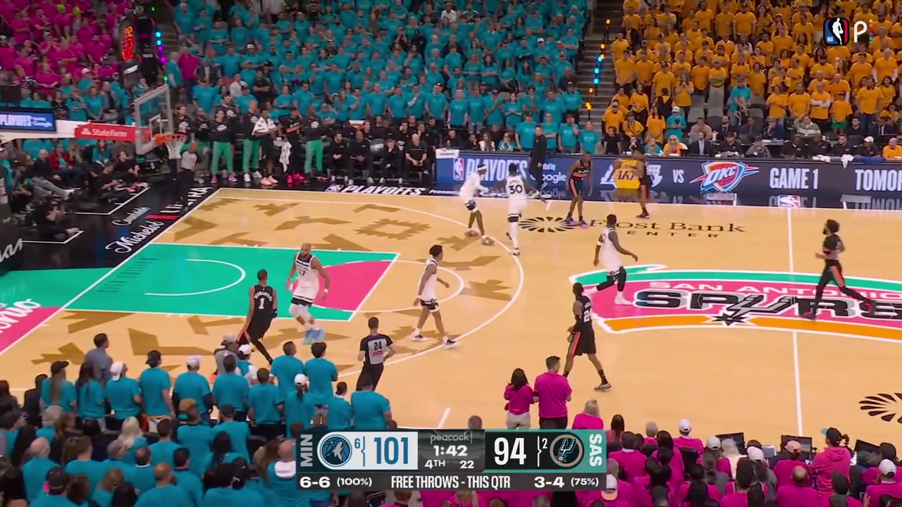 The back-to-back clutch offensive rebounds and putbacks by Julian Champagnie that Anthony Edwards was referring to in the postgame interview saying he is disappointed with himself for letting them happen