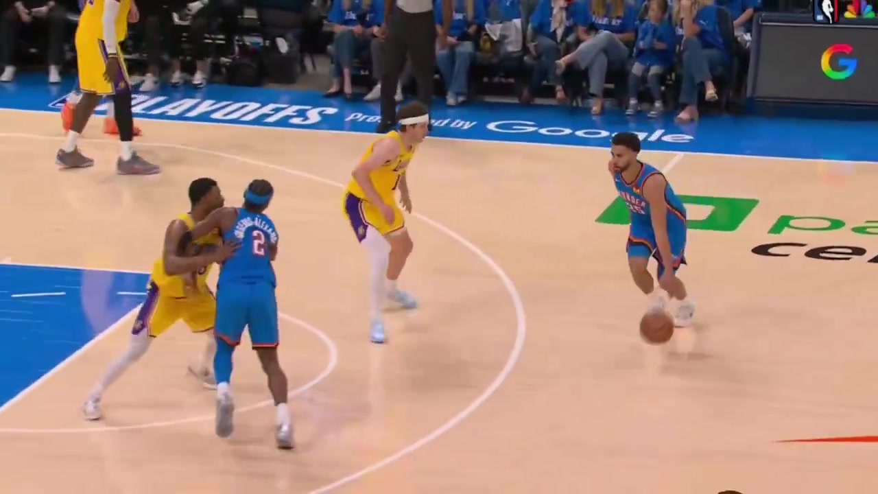 Injury Austin Reaves down in pain after a screen from Shai Gilgeous-Alexander