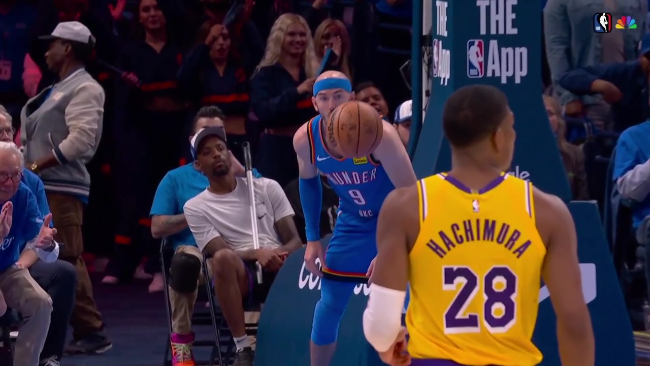 A hyped Alex Caruso headbutts the ball twice after a fastbreak dunk