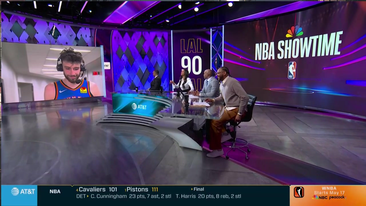 Chet Holmgren chats with the NBA Showtime crew
