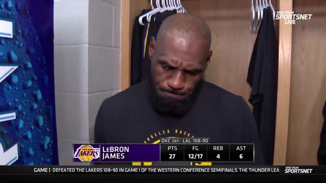 LeBron postgame when asked about Lakers offensive issues - Where are the offensive issues coming from We have a guy that averaged 37 a game There's the issues right there