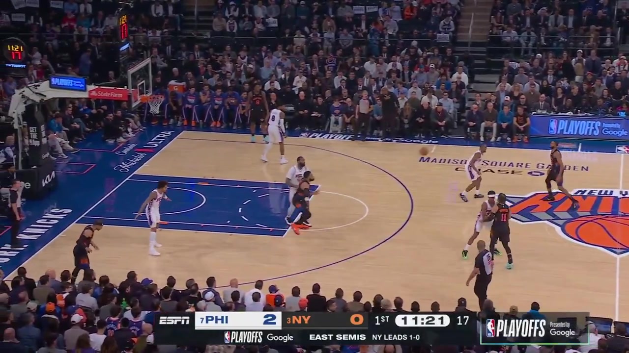 Mikal Bridges full highlights vs Philadelphia 76ers 108-102 W - Game 2 - Eastern Semifinals - 2026 NBA Playoffs18 Points on 913 FG 692 02 from 3 5 Rebounds 1 Off Reb 2 Assists ZERO turnovers 1 Steal 1 Block 1 PF and a - of 7 in 3745 minutes played