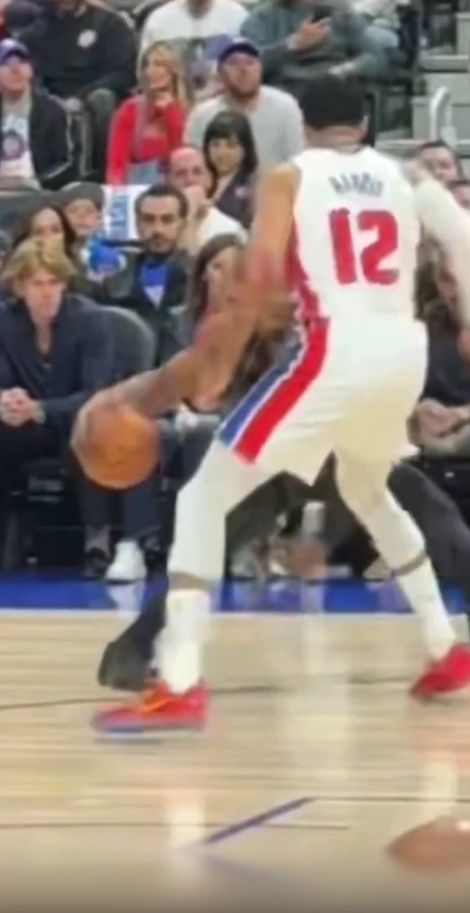 Angle from fan shows Donovan Mitchell grabbed back of Tobias Harris knee on ankle breaker