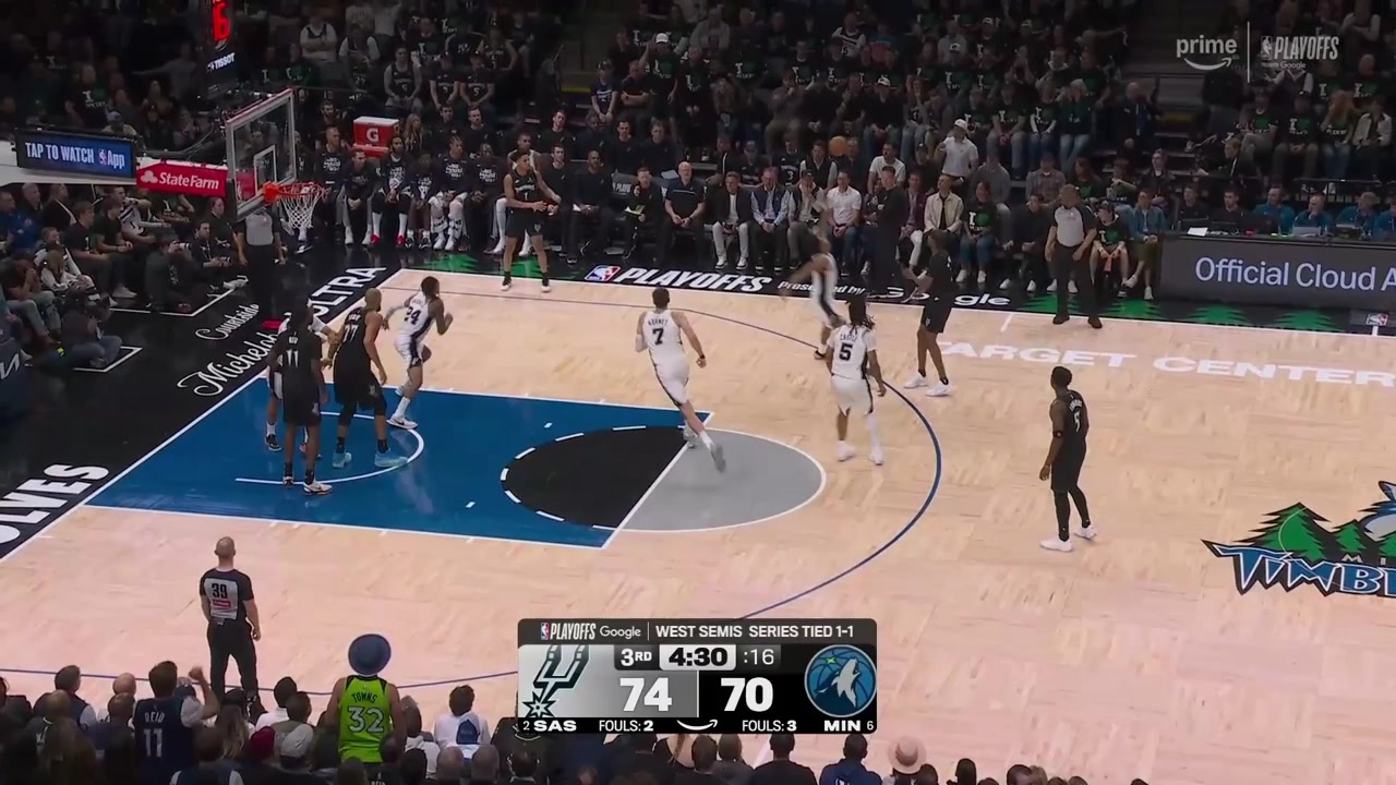 Injury Dylan Harper stays down after taking a knee to the back of the head Spat occurs between Jaden McDaniels and Stephon Castle offsetting techs called on review