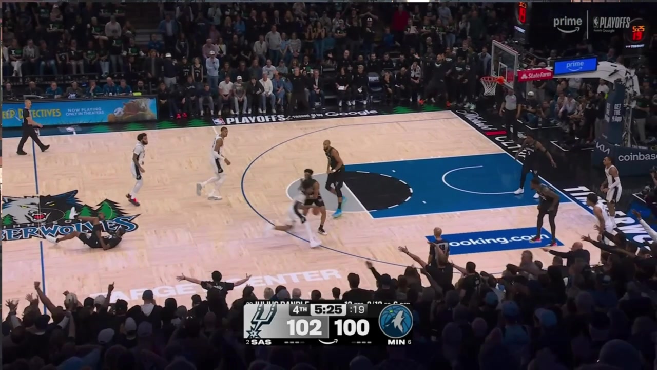 McDaniels gets clipped by the Champagnie screen Chris Finch is visibly frustrated and calls timeout after the Wolves nearly turn the ball over During the timeout Chris Finch and Tony Brothers had to be separated full sequence