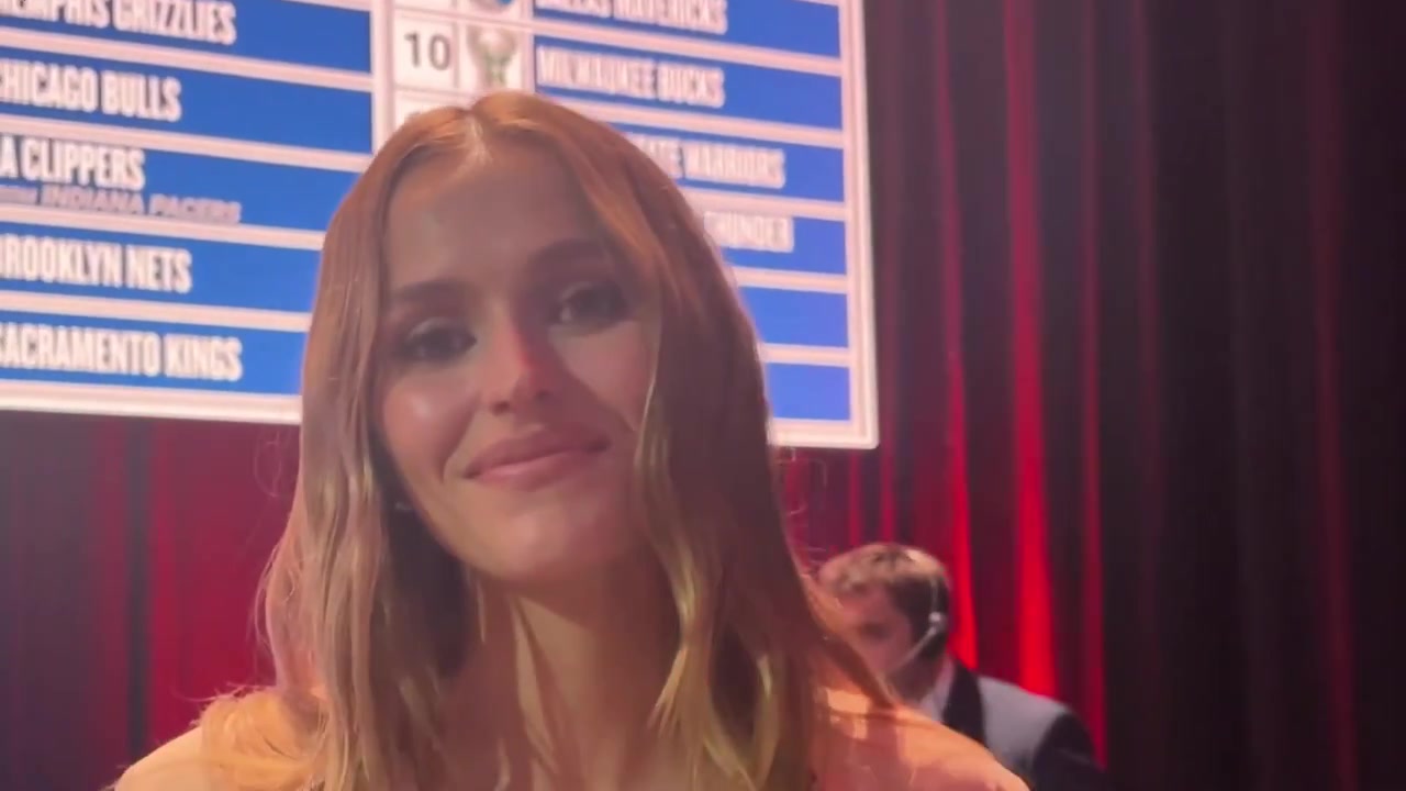 Mallory Edens reacts to Bucks getting the 10th pick in the lottery