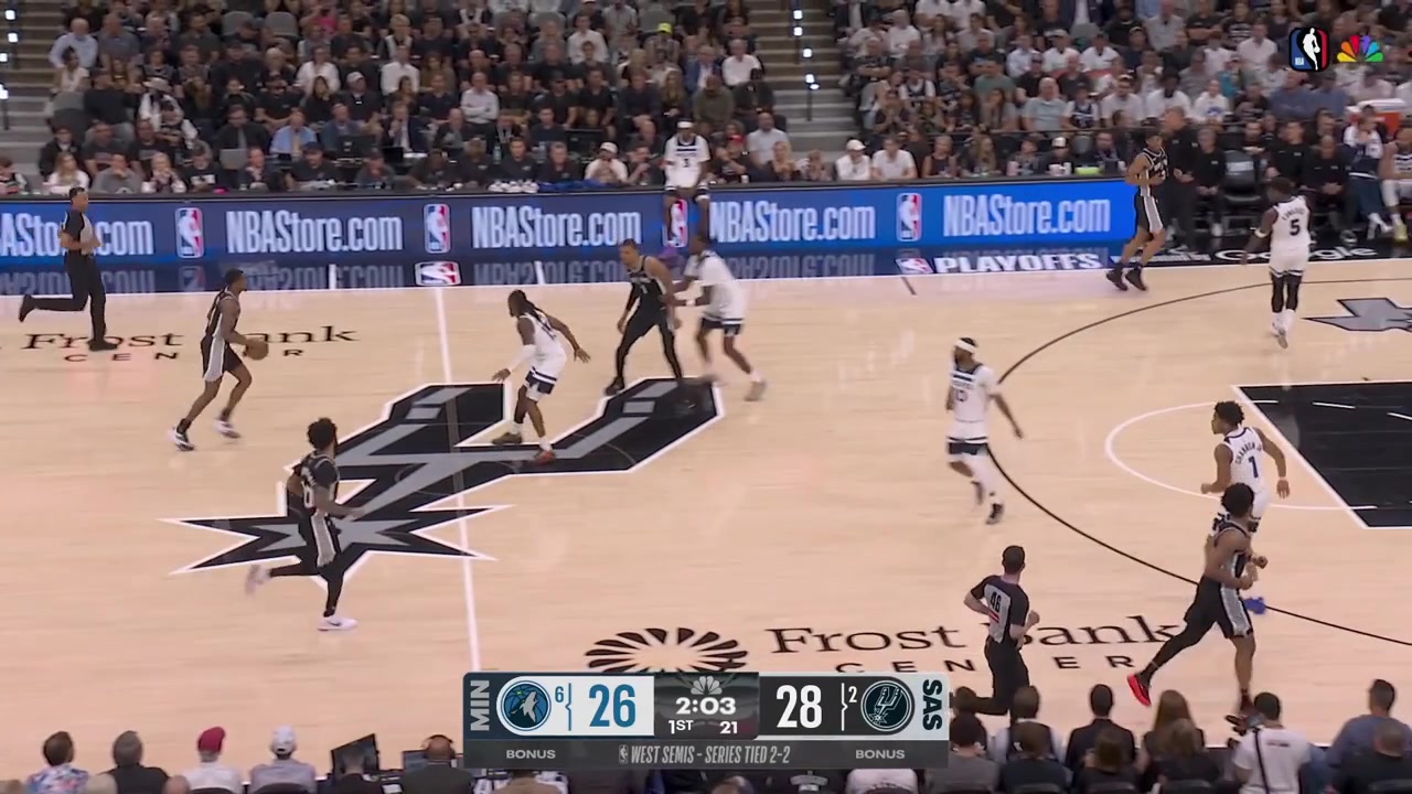 Keldon Johnson with the two-handed putback dunk with a replay