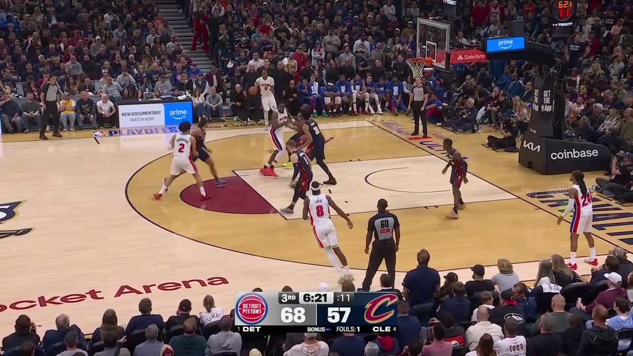Ausar Thompson spikes down the layup attempt by Max Strus with both hands with replaysJalen Duren grabs his ankle and being subbed out