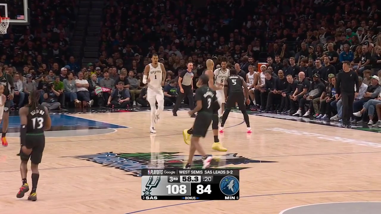 Stephon Castle casually goes coast to coast driving on Anthony Edwards and scores over both him and Rudy Gobert giving him 30 points
