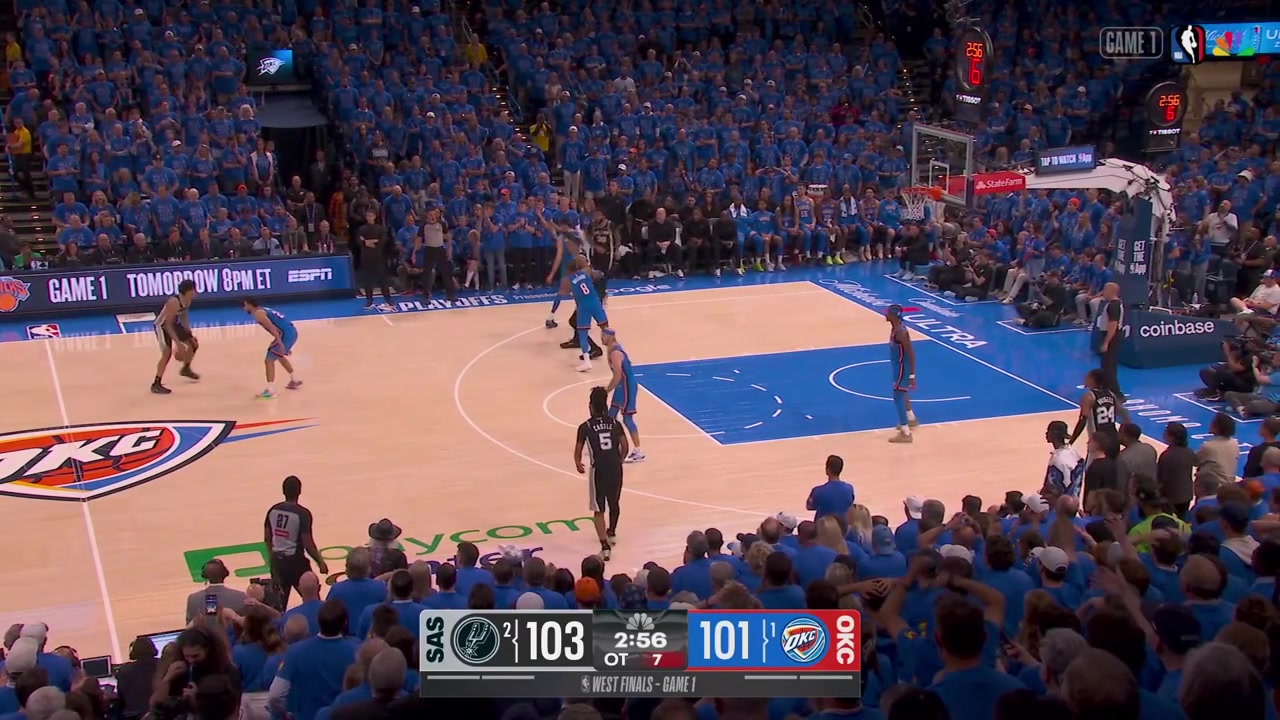 Victor Wembanyama banks in the putback to give him 29 points and 19 rebounds with a replay