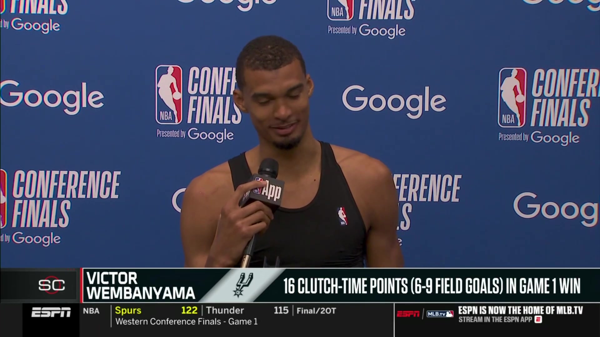 Wemby's reaction to a reporter saying A lot of guys took turns on SGA
