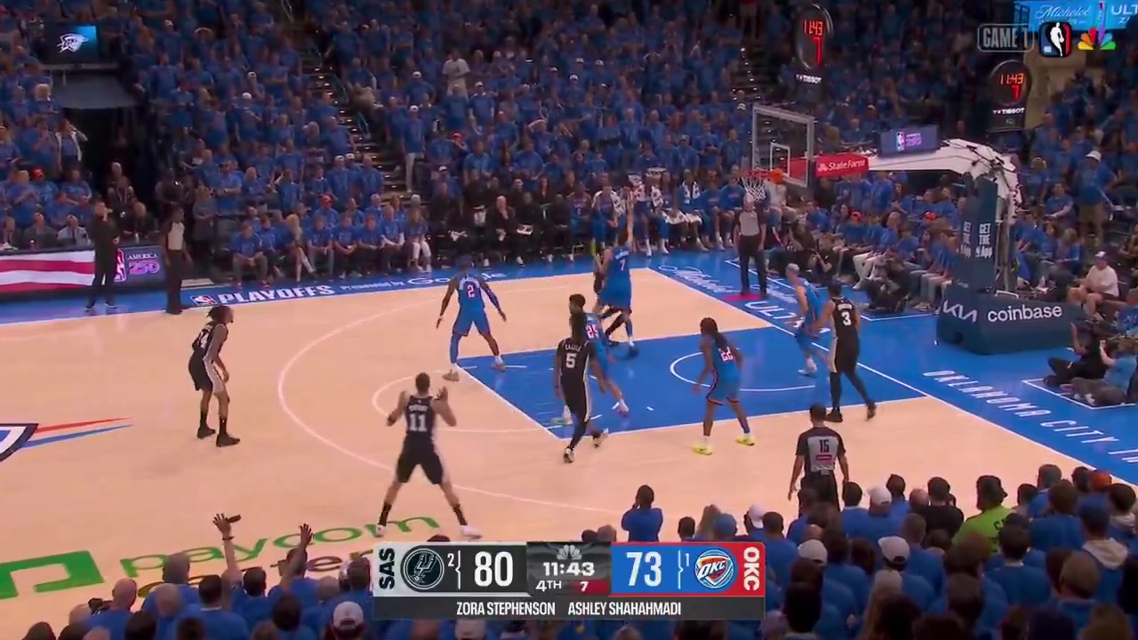 All the possessions in the 4th quarter - Oklahoma City Thunder vs San Antonio Spurs - Game 1 - Western Conference Finals - 2026 NBA Playoffs - 51826Shai Gilgeous-Alexander with the game-tying layup to send the game to overtime and Chet Holmgren with the game saving block on Wemby