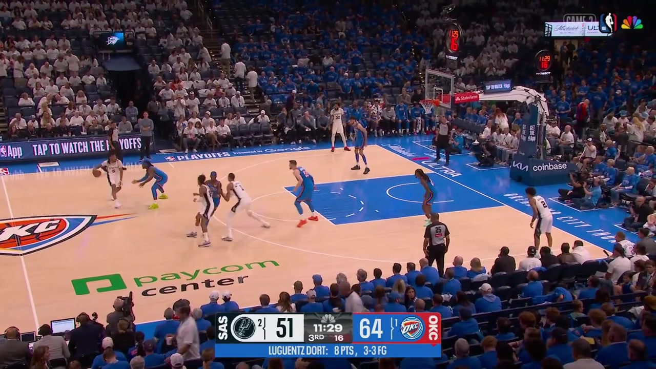Victor Wembanyama hits the fadeaway over Isaiah Hartenstein to start the 2nd half