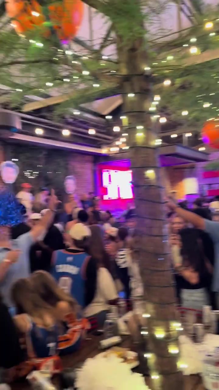 Thunder fans singing along to Jared McCains theme song at watch party after game 3 win
