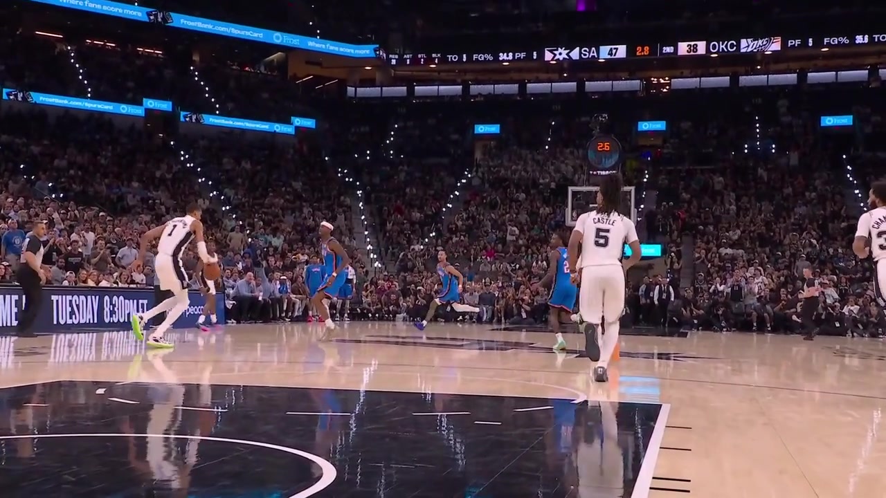 Another replay of Victor Wembanyama's halfcourt buzzer beater to end the 1st half
