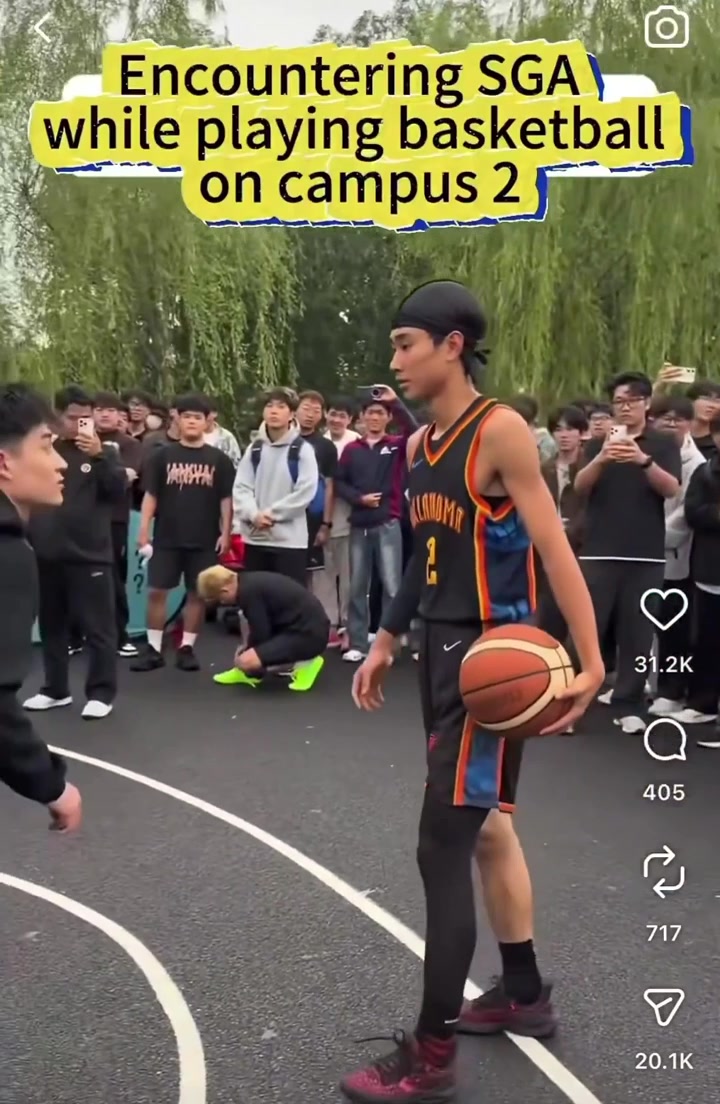 NBA fans in China reenact SGA moves while playing pickup basketball