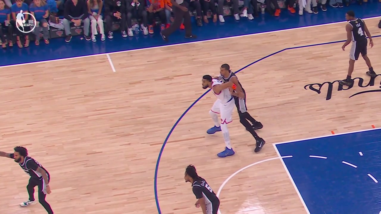 More different angles of Karl-Anthony Towns 2nd foul of the night 65 seconds into the game after a successful challenge by the Spurs