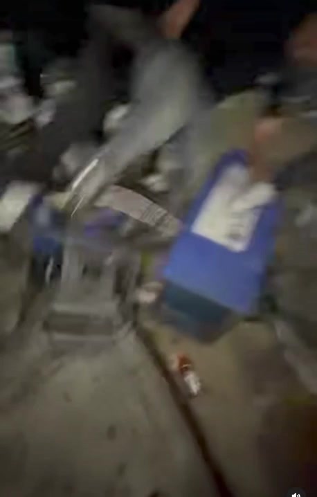Footage of Knicks fans destroying public property after the Knicks win Game 4