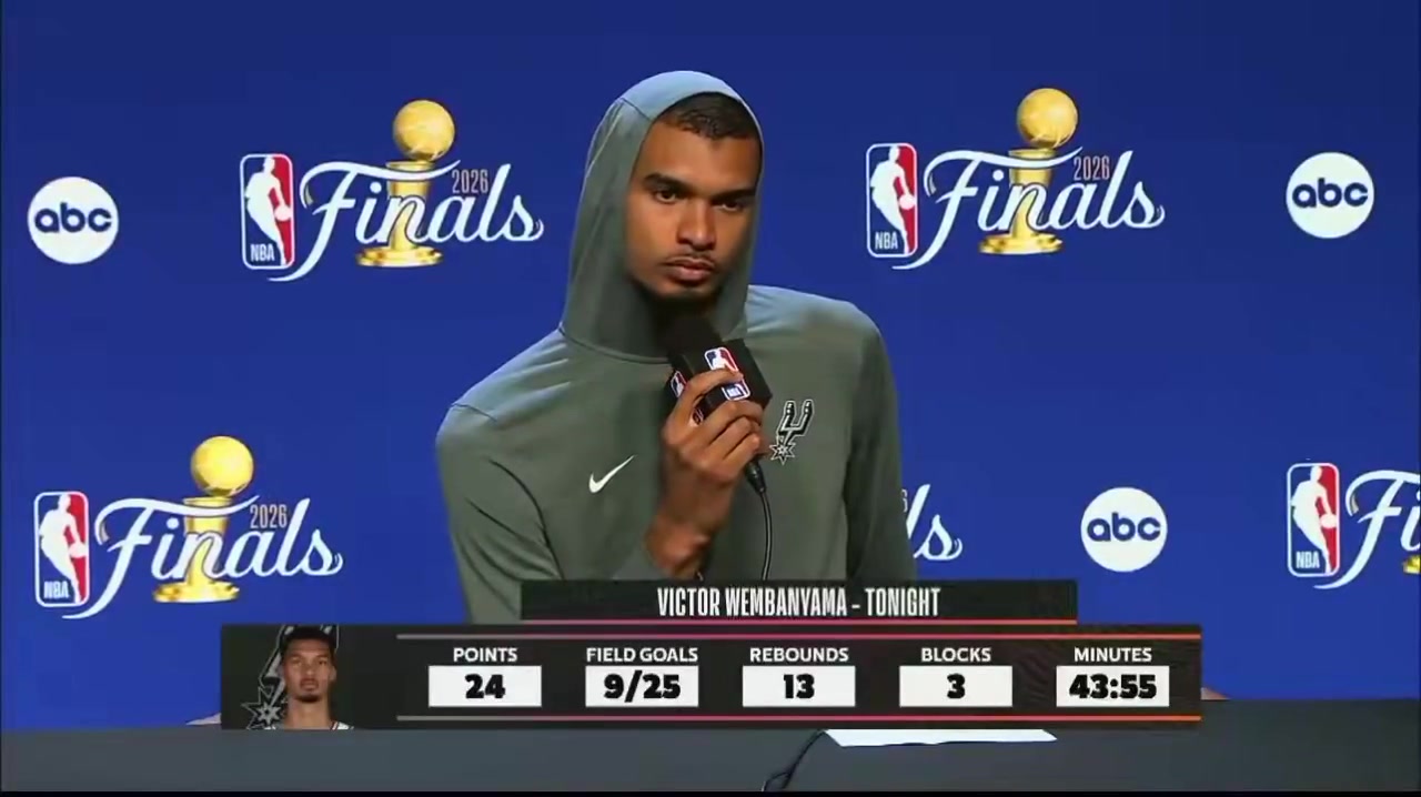 Victor Wembanyama was asked in French about how to bounce back from tonight's loss