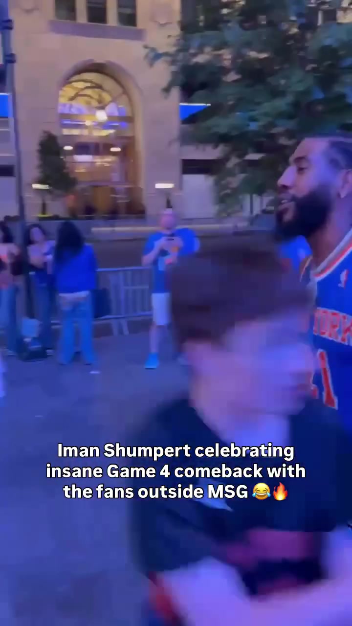 Iman Shumpert joins the chaos outside of MSG