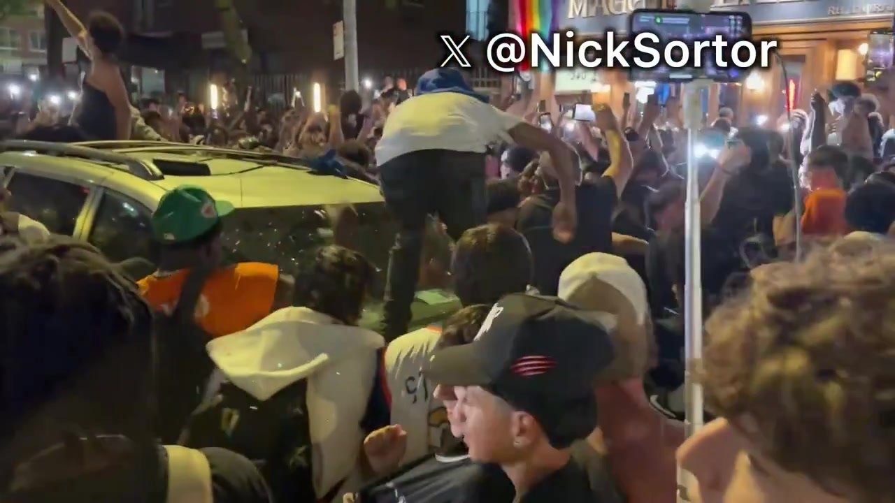 CHAOS BREAKS OUT AS KNICKS WIN NBA CHAMPIONSHIP