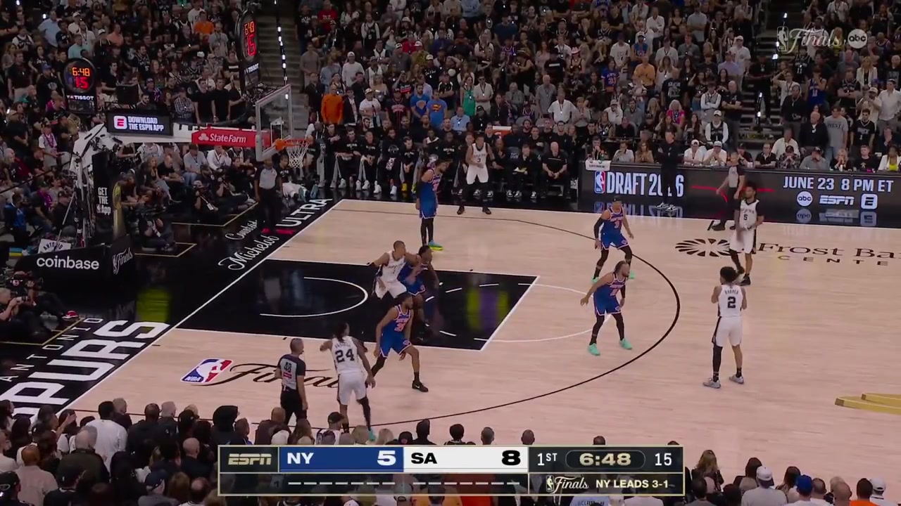 Dylan Harper full highlights vs New York Knicks 94-90 L in Game 5 of the 2026 NBA Finals25 Points on 1019 FG 526 24 from 3 36 FT 5 Rebounds 2 Off Rebs 4 Assists ZERO turnovers 1 Block 5 PF and a - of -12 team low 2nd lowest in the game in 3107 MP off bench