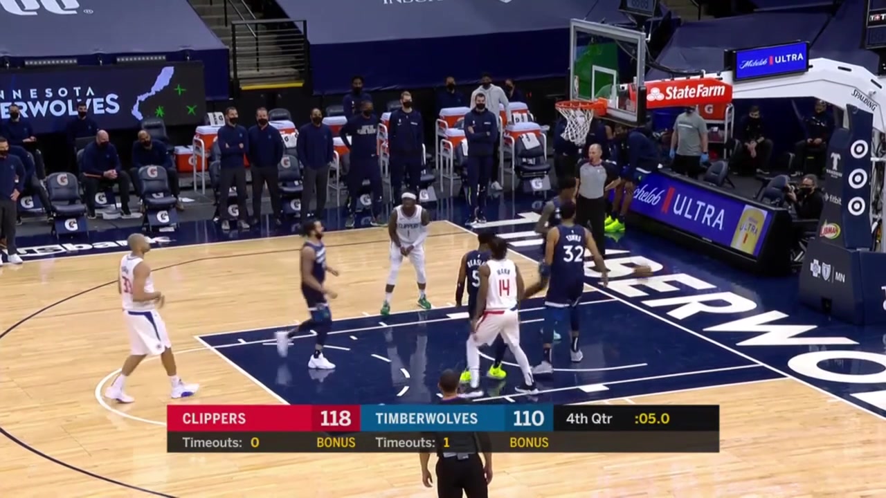 Malik Beasley goes full speed coast to coast for the dunk to cut the lead from 9 to 7 as the game endsFebruary 10th 2021