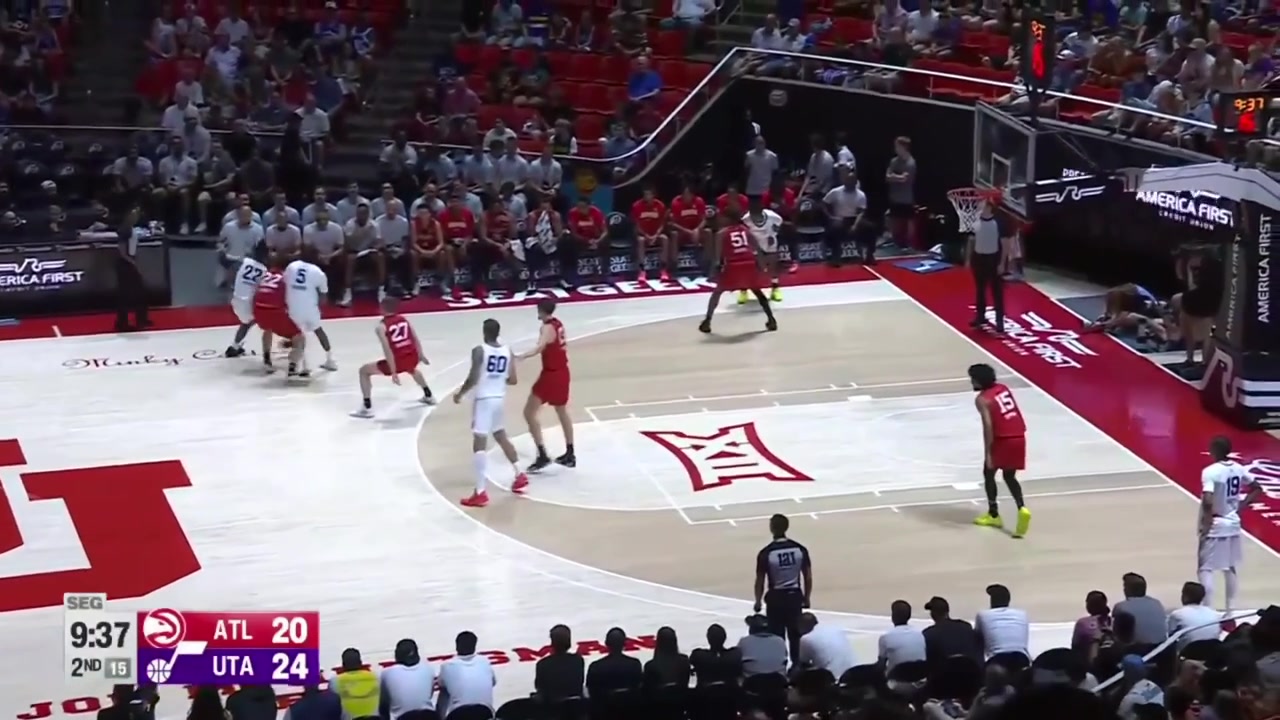 Darryn Peterson with the floater and the impressive And-1 shot with replays