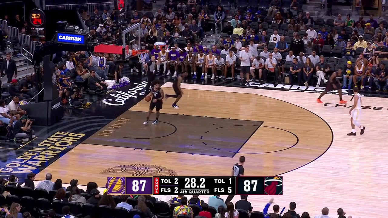 A chaotic ending of the 4th quarter Anton Watson picks the loose ball then the ball poked loose and Tre White with the block on the potential game-winning attempt by Adou Thiero who tried a shot while he was on the floorThe game is going to overtime after a late attempt