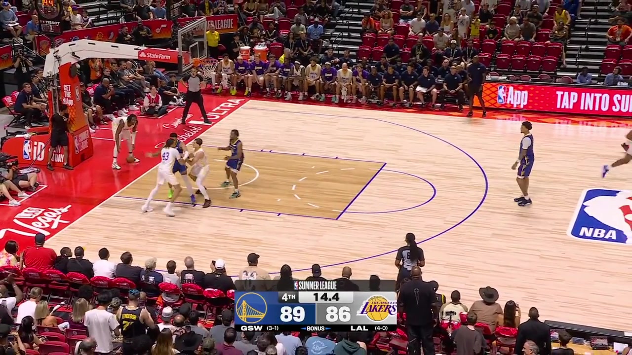 Down 3 with 90 seconds remaining in regulation Chris Maon gets fouled on the 3-point attemptHe makes the first free throw misses the second as Adou Thiero goes for the putback dunk and makes the 3rd one cutting the Warriors' lead to 1