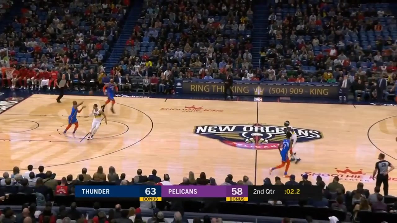 Steven Adams Makes His First and Only Career Three Pointer From Half Court