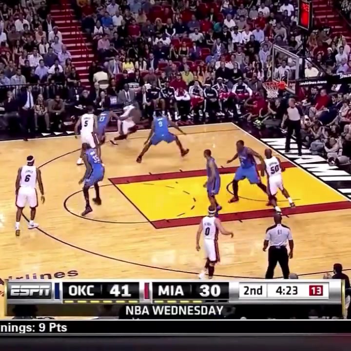 D-Wade spins and elevates to poster Kendrick Perkins