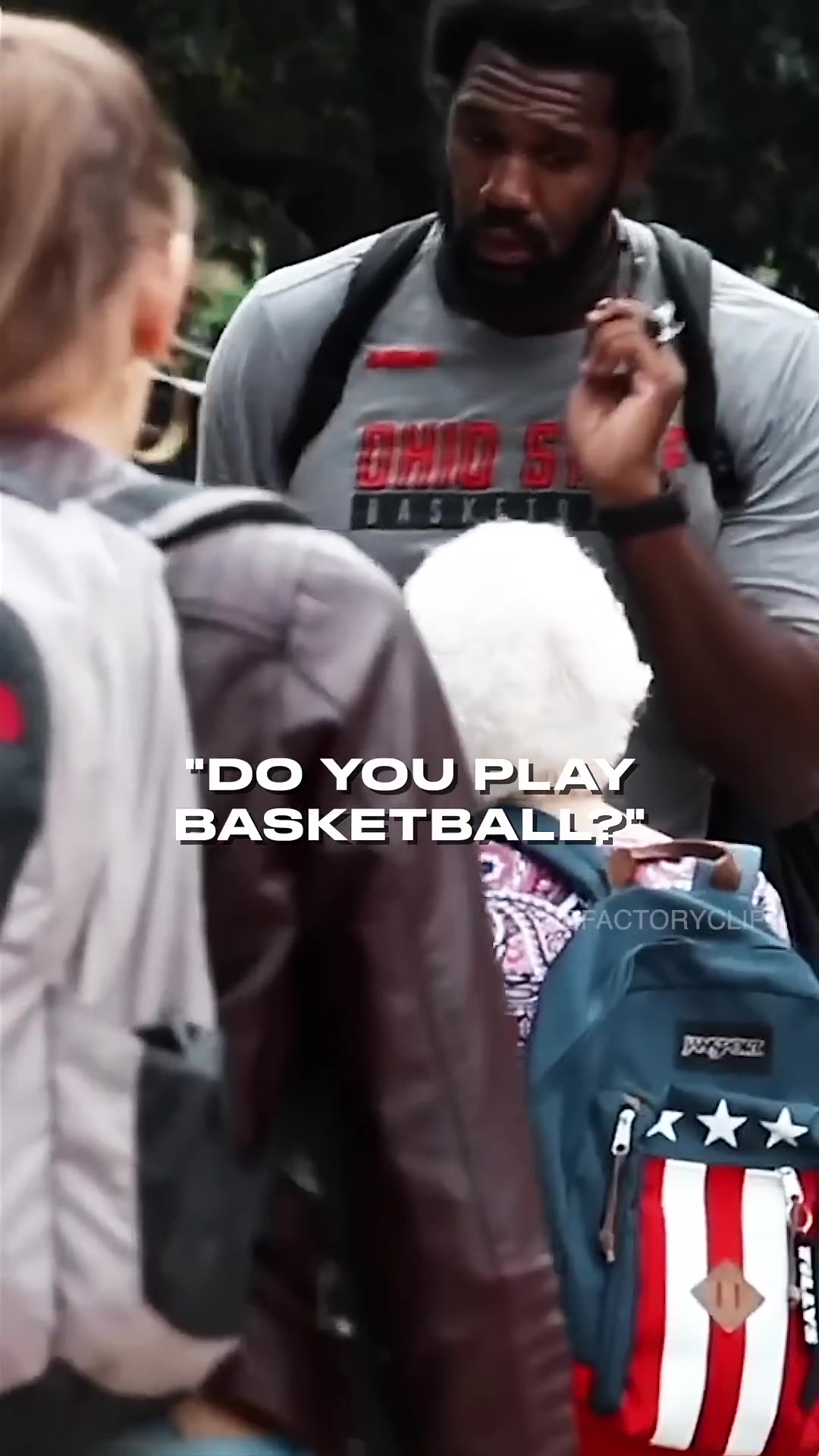 An old lady asks Greg Oden if he plays basketball