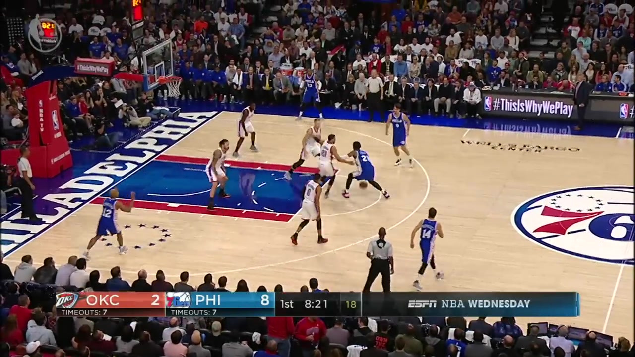 Joel Embiid scores his first bucket and gets his first block over two years after being drafted
