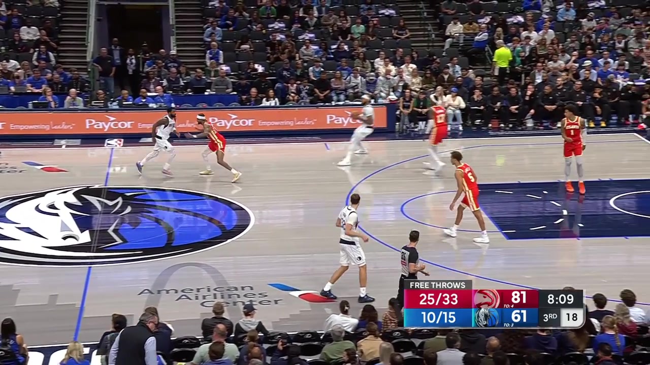 Kyrie Irving hits the pullup 3 over Nickeil Alexander-Walker who gets called for the offensive foul after the push off on Kyrie and he isn't happy about that while being subbed offCooper Flagg splashes a 3