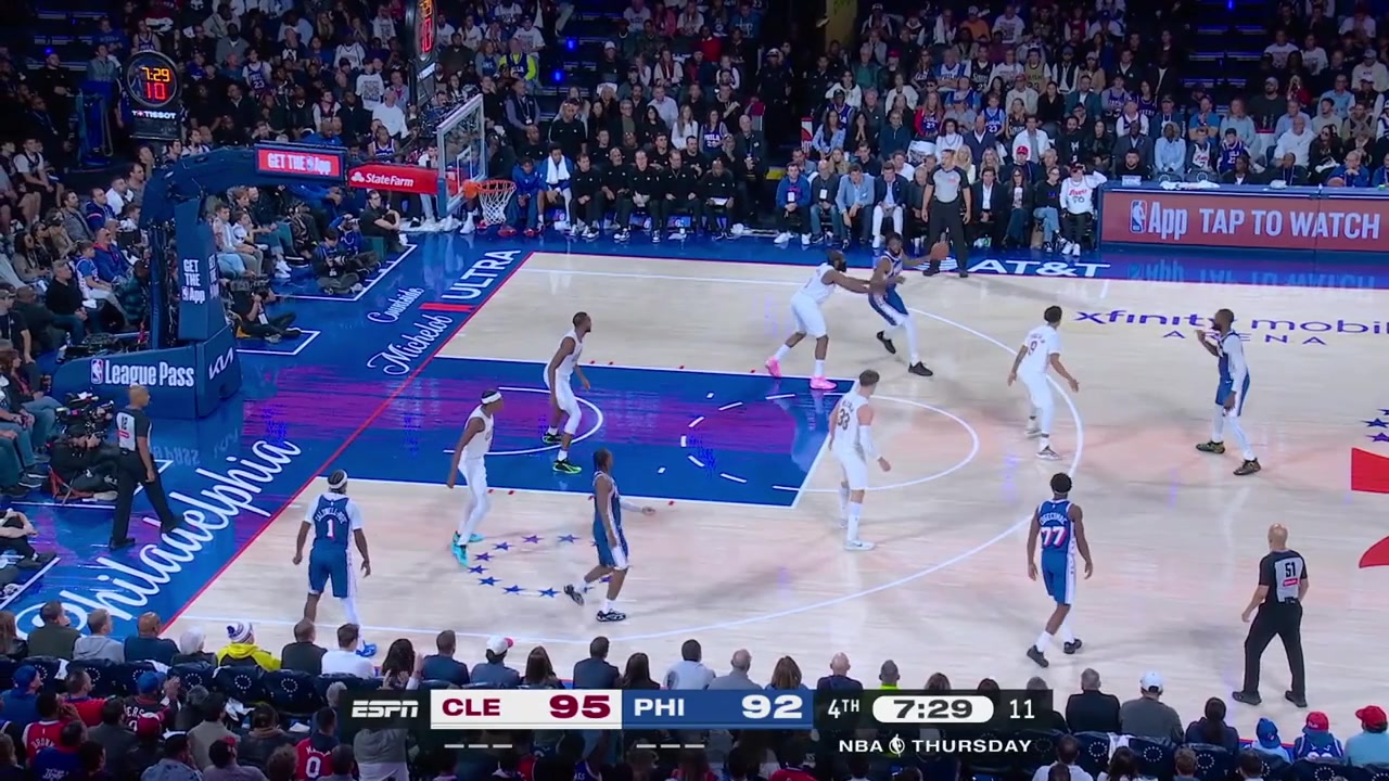 Joel Embiid blows by Harden and hits the floater over MobleyIt'… - NBAclips