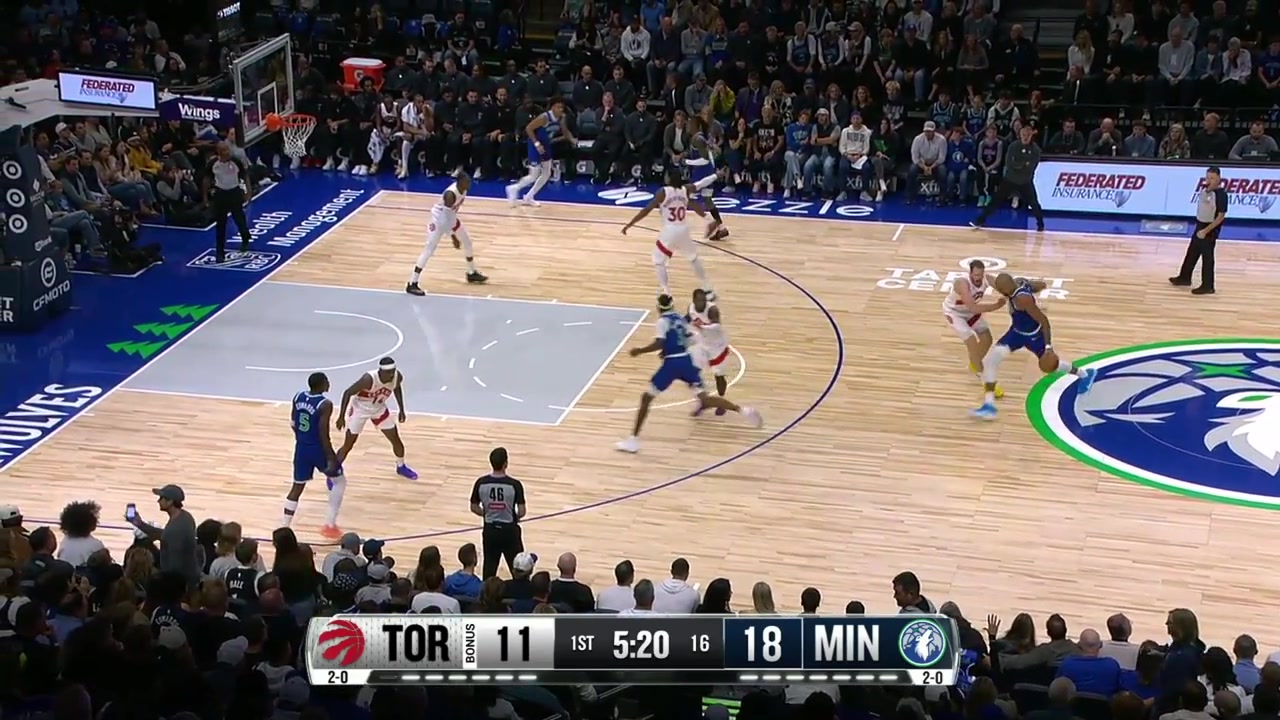 Anthony Edwards splits the defense for the two-handed dunk And … - NBAclips